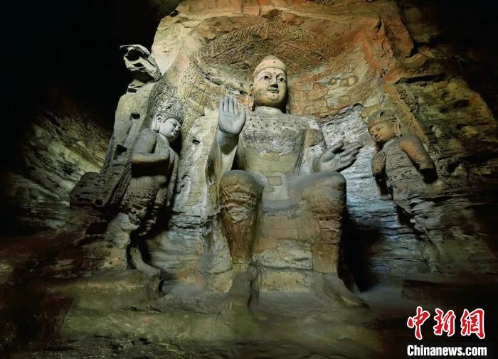 云岡石窟規(guī)模最大的洞窟第3窟。