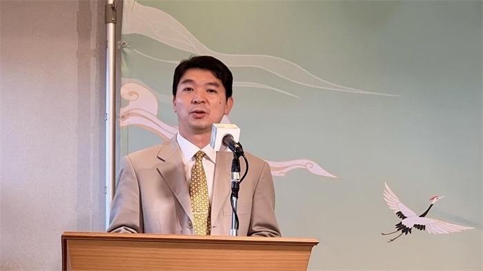 中國(guó)駐東京旅游辦事處主任歐陽安致辭。中國(guó)駐東京旅游辦事處供圖