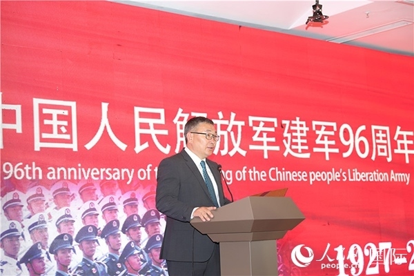 蒙古國(guó)國(guó)防部副部長(zhǎng)瑪格奈致辭。人民網(wǎng)記者 霍文攝J