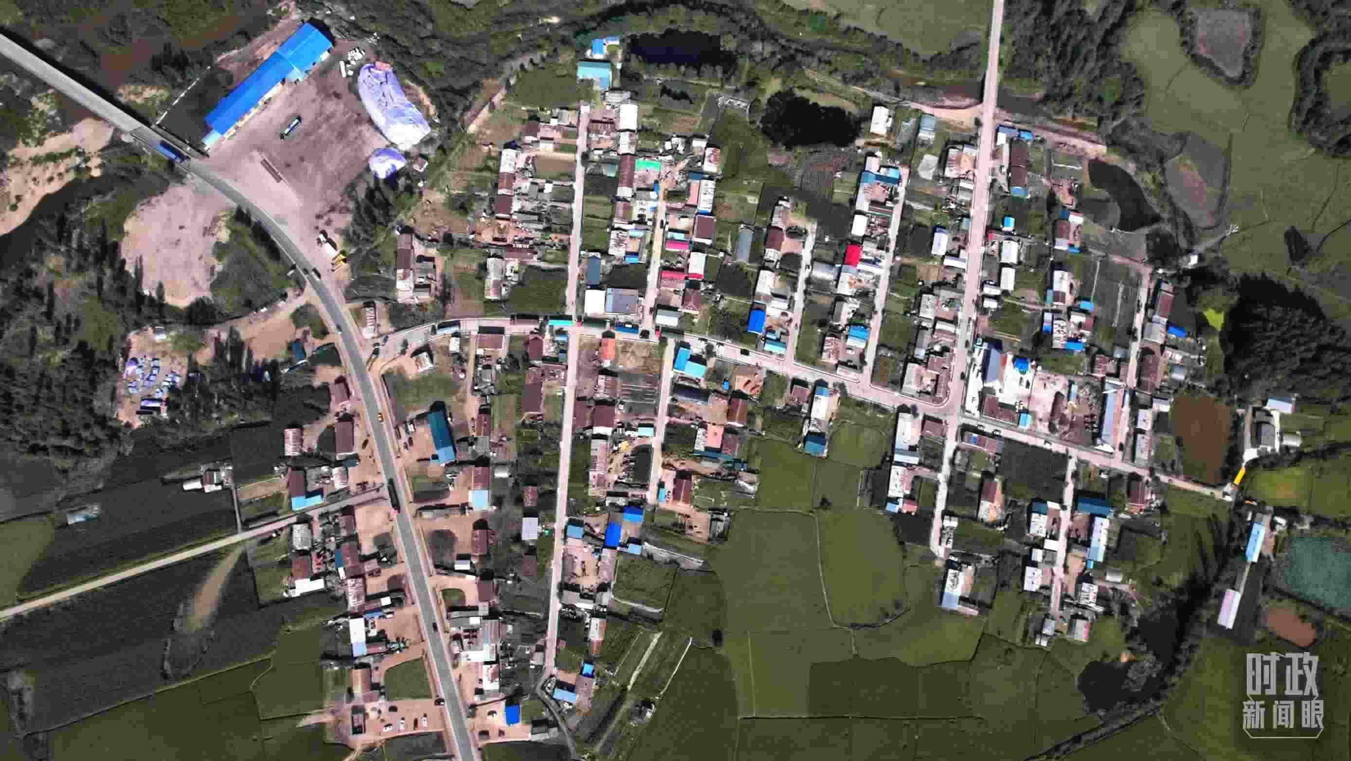 △9月7日，龍王廟村航拍。（總臺國廣記者李晉拍攝）