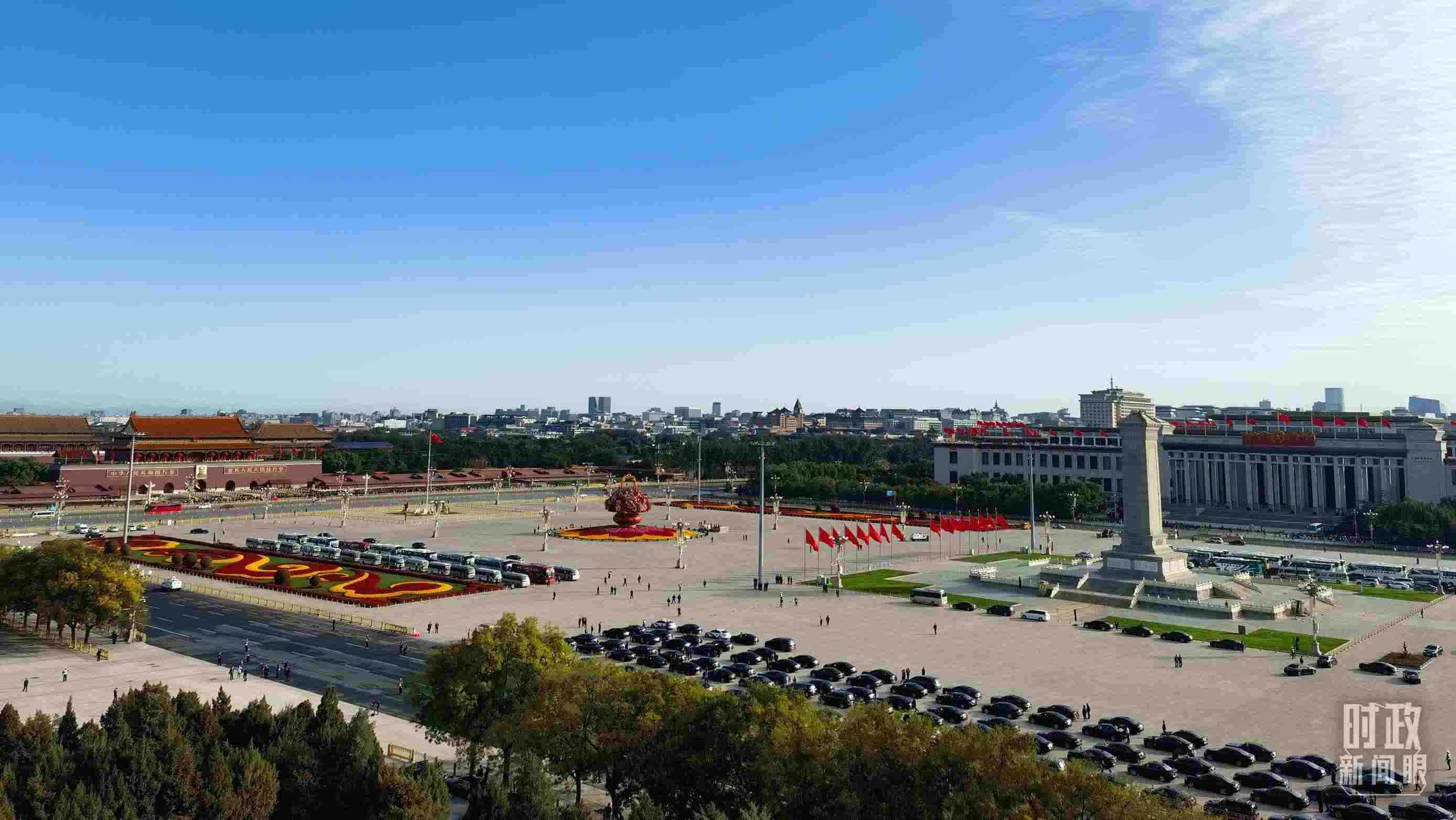 △18日的天安門廣場。（總臺(tái)央視記者周志國拍攝）