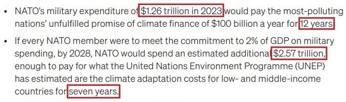 看看北約的“碳足跡”，就知道西方的氣候承諾有多扯