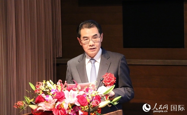 中國駐日本大使吳江浩發(fā)表致辭。人民網(wǎng) 許可攝