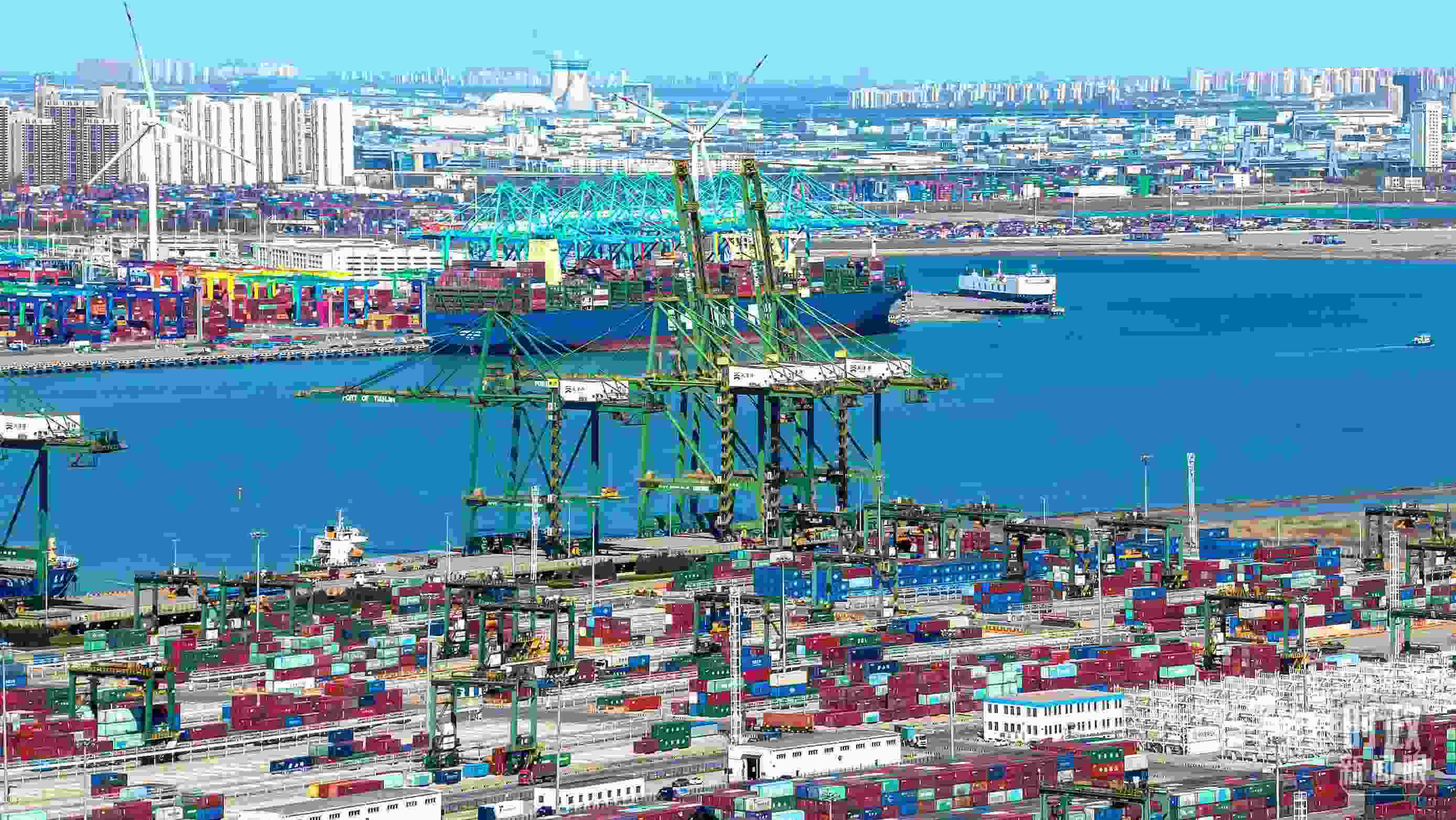 △俯瞰天津港。