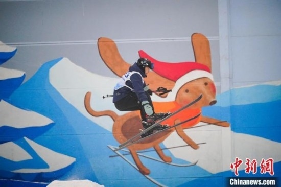 12月22日，云南省第一屆冬季運動會在昆明開幕。圖為選手在公開組男子自由式滑雪雪上技巧比賽中。中新社記者 劉冉陽 攝