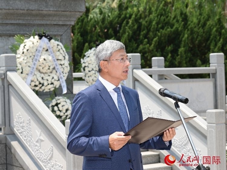 陳海大使發(fā)表致辭。人民網(wǎng)記者 謝佳君攝