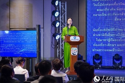 中國(guó)駐泰國(guó)大使館公使銜參贊常禹萌致辭。（普拉維攝）