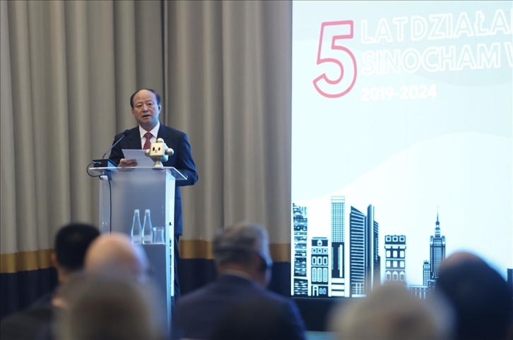 中國(guó)貿(mào)促會(huì)副會(huì)長(zhǎng)陳建安致辭。中國(guó)貿(mào)促會(huì)駐波蘭代表處供圖