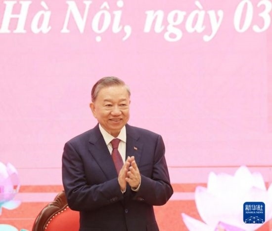 8月3日，在越南河內(nèi)，蘇林出席新聞發(fā)布會。新華社/越通社