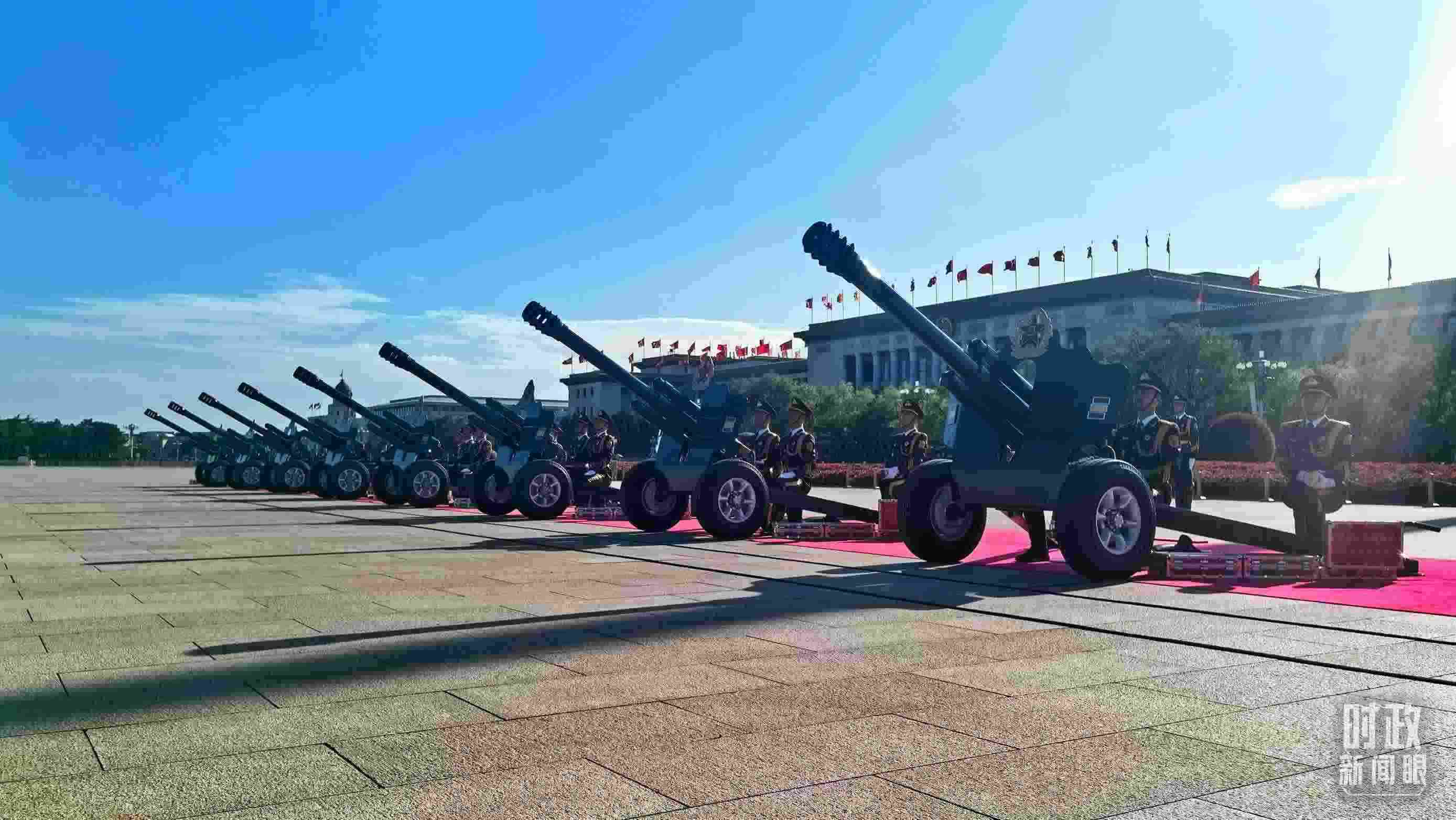 △天安門廣場的禮炮。（總臺央視記者王子杭拍攝）