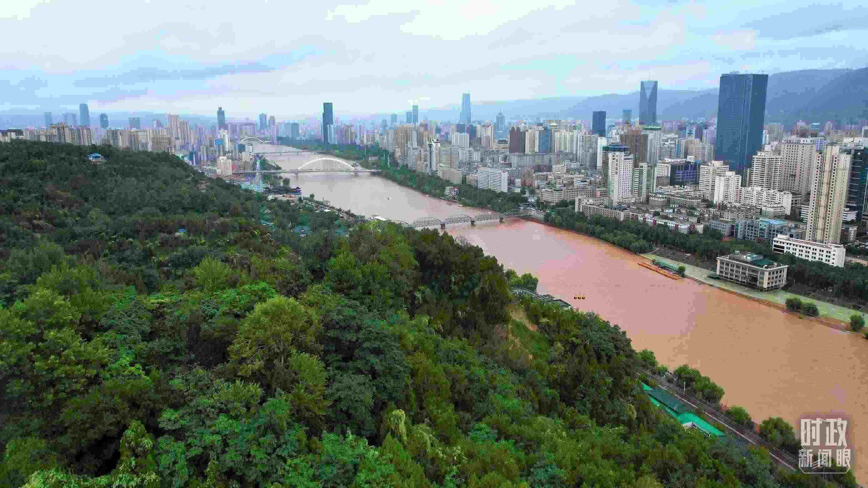△黃河蘭州段。（總臺央視記者范凱拍攝）