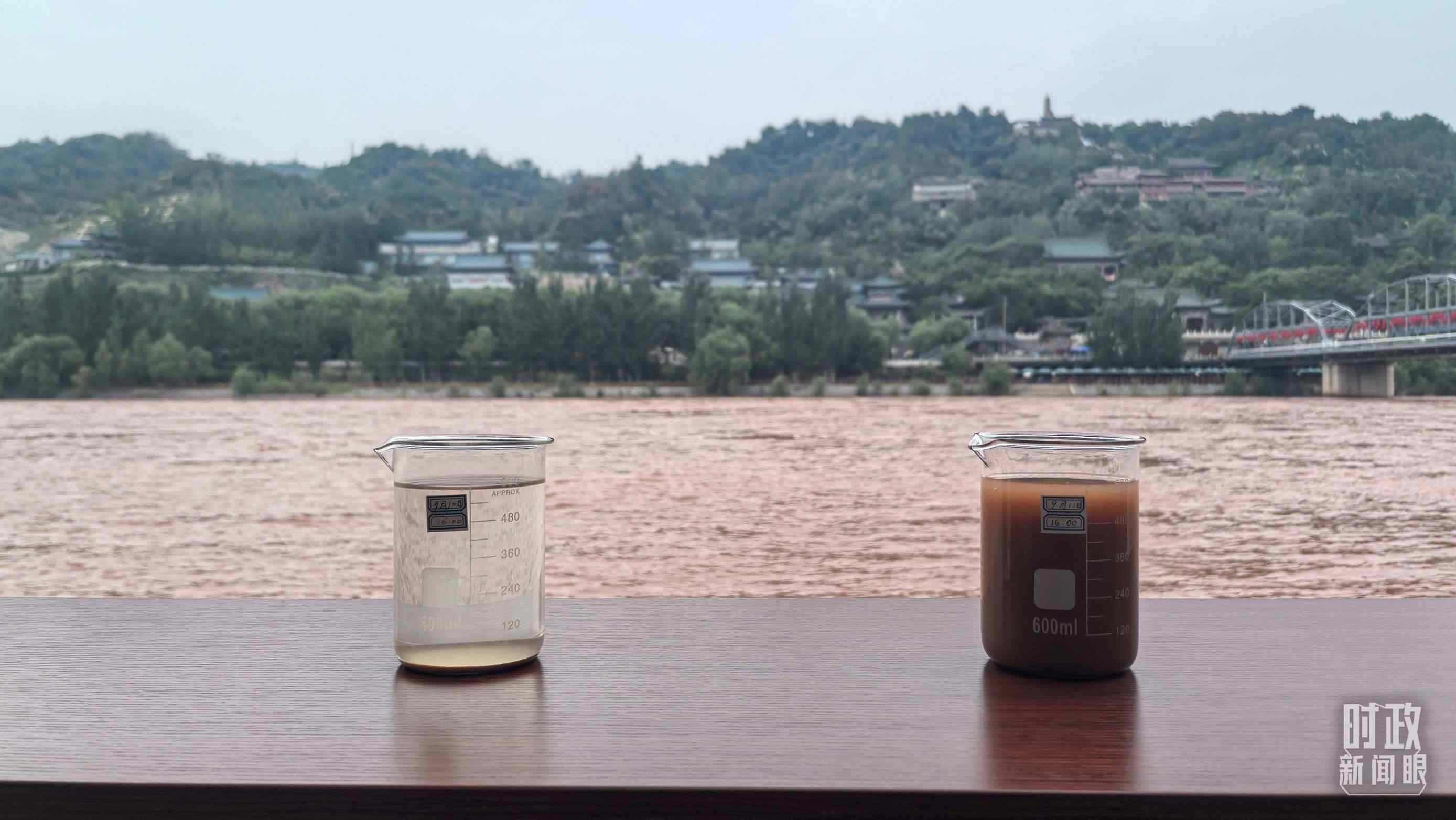 △黃河水質(zhì)監(jiān)測。（總臺央視記者陸泓宇拍攝）