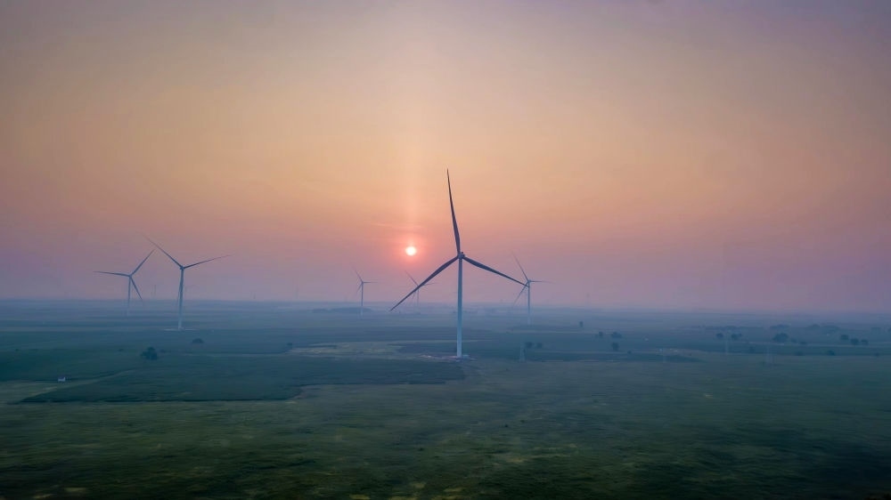 內(nèi)蒙古通遼市238萬千瓦風電基地。（受訪者供圖）