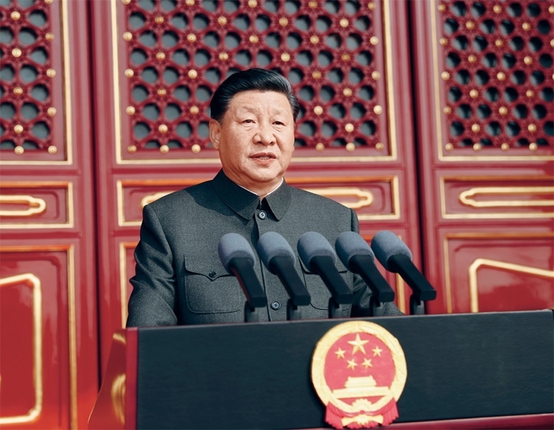 2019年10月1日，慶祝中華人民共和國成立70周年大會在北京天安門廣場隆重舉行。中共中央總書記、國家主席、中央軍委主席習近平發(fā)表重要講話。 新華社記者 鞠鵬/攝