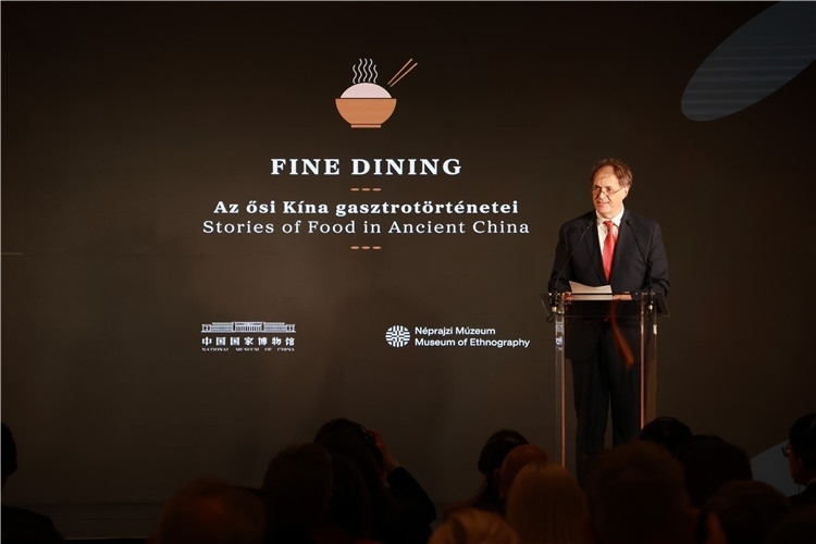 匈牙利文化和創(chuàng)新部副國務秘書喬鮑致辭。圖片由中國駐匈牙利大使館提供。