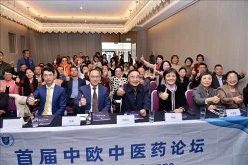 首屆中歐中醫(yī)藥論壇在布魯塞爾舉行，圖為論壇現(xiàn)場(chǎng)。（比利時(shí)浙江籍僑團(tuán)聯(lián)盟供圖）