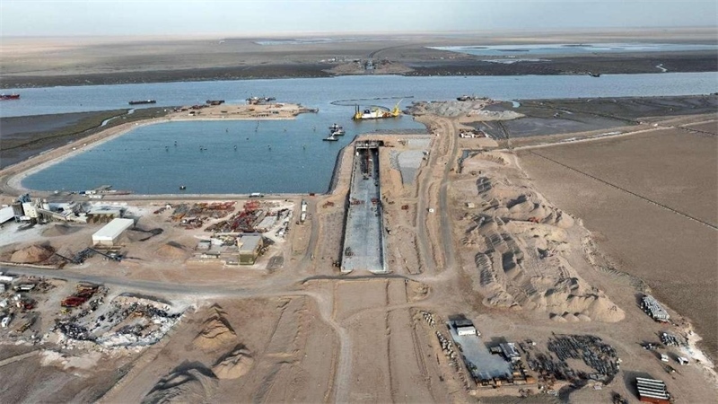 施工現(xiàn)場一景。中交天津航道局有限公司供圖