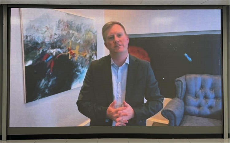 麥克弗森部長通過視頻表達對中南基建合作前景和未來了良好祝愿。中國銀行約翰內(nèi)斯堡分行供圖