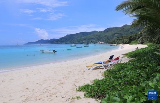 3月19日，游客在塞舌爾馬埃島海邊休閑。新華社記者 董江輝 攝