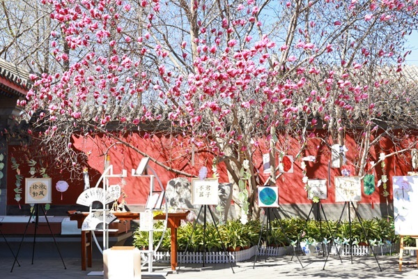 翰墨書韻展區(qū)的書法展品。府學胡同小學供圖