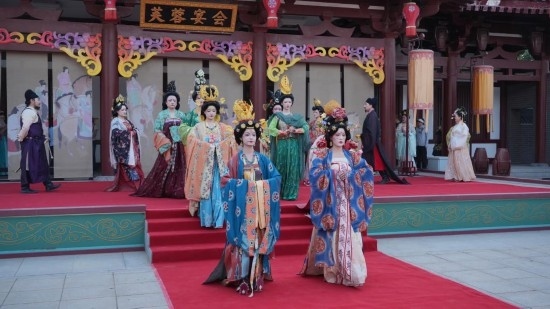 大唐芙蓉園舉辦的漢服展演活動。受訪者供圖