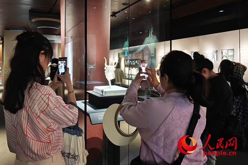 觀眾在故宮博物院參觀展覽。人民網(wǎng)記者 韋衍行攝