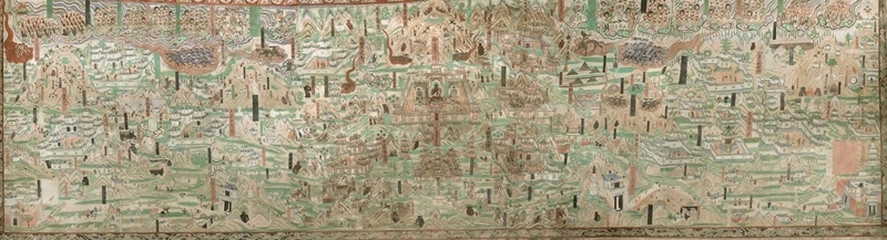 莫高窟第61窟內(nèi)的《五臺山圖》。